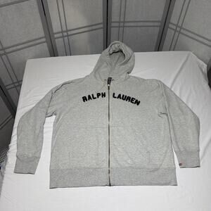 Men’s Ralph Lauren Jeans Zip Gray Hoodie - Size XL Flaw-Please Read